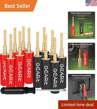 Flex Pin 24K Gold Plated Banana Plugs - 6 Pairs for Superior Audio Connections