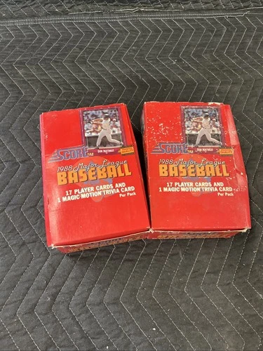 ?1988 Score Baseball Wax Boxes, TWO BOX LOT, FACTORY SEALED PACKS