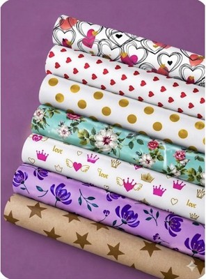 Mother's Day Floral Wrapping Paper  Set 14 PCS with Ribbon Bows, 19.7'' x 27.5