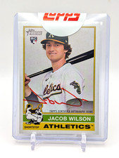 Jacob Wilson 2025 Topps Heritage RED INK REAL ONE ROOKIE AUTO #'D /76 RC IN HAND