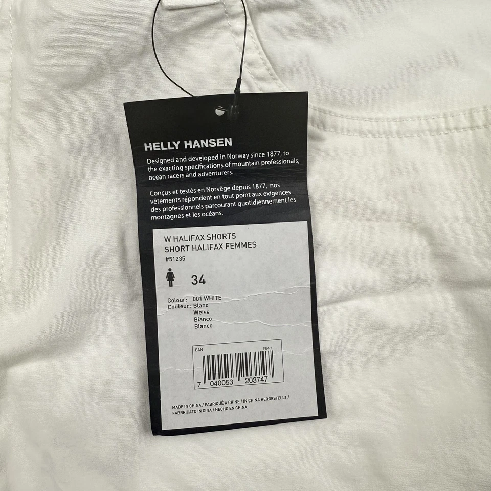 Pantalones Cortos Helly Hansen Halifax Mujer 34 Blanco Informal Exterior Bolsillos Ligeros Foto 3 de 4