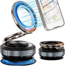 360  Vacuum Magnetic Phone Holder - Suction Cup Car Mount with Foldable Stand