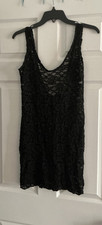 Vintage Victoria's Secret Slip Dress Black Lace Sheer Chemise Lingerie Medium