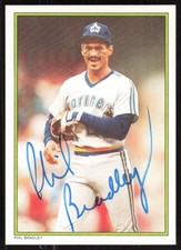 1986 Topps All Star Edition Phil Bradley Auto Seattle Mariners #54 Card Signed
