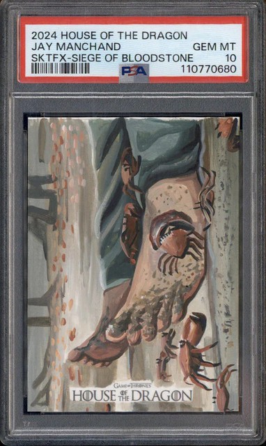2024 House of the Dragon Siege of Bloodstone Jay Manchand Sketch Card 1/1 PSA 10