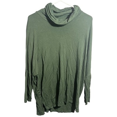 Caslon Women's Small S Olive Green Cowl Neck Long Sleeve Pullover Tunic Top