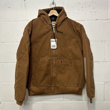 Carhartt Duck Canvas Hooded Quilt-Lined Jacket Brown J130
