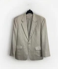Boss Blazer Mens 44R Beige Windowpane Sport Coat Made In USA One Button