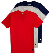 Polo Ralph Lauren V-Necks T-Shirt Three Classic Fit size M or L Cotton 49