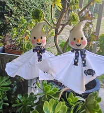 SPOOKY Halloween Decor Lot of 4 Hanging Friendly Ghosts