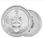 1 x 1/2 oz 999 Fine Silver 2014 Perth Mint Battle   Coral Sea bullion bar scarce
