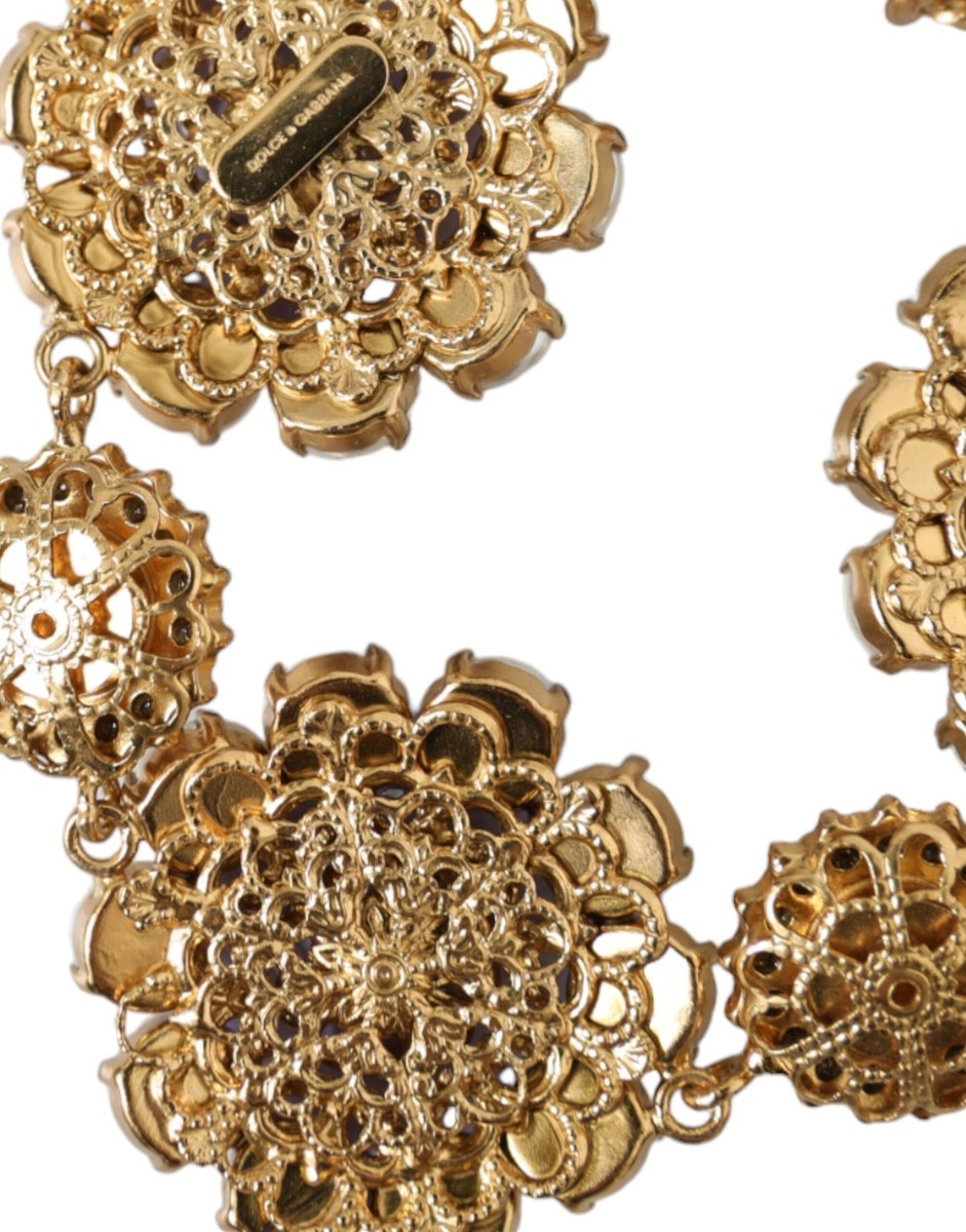 Dolce & Gabbana Gold FIORI BLOOMING Floral Baroque Crystals