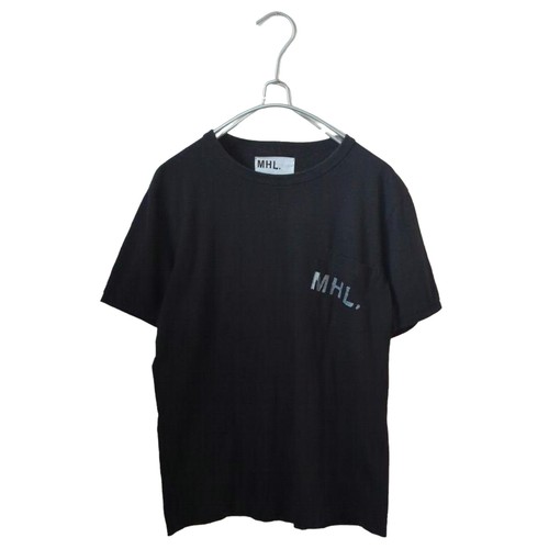 Margaret Howell, MHL Margaret Howell Black Crew Neck Pocket Logo T-Shirt Japan M F/S