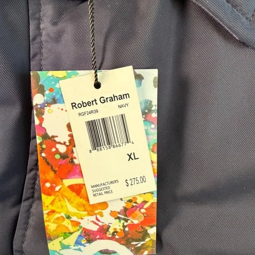 Robert Graham Men's Navy XL Full Zip Jacket Bold Floral Coat RGF24R39 MSRP: $275 image 5