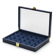 Oirlv Blue Leather Jewelry Organizer Jewelry Tray with Lid Jewelry Organizers...