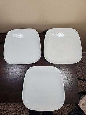 Kahla White Asymmetrical Geometric Elixyr 10.5'' Porcelain Plates Set of 3
