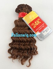 100 Human 24K Deep Wave 12" Hard Curl Wave Weaving Hair ONE Pack