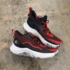 UA Curry 3Z 24 3027627-004 Black/Red/White Youth Basketball Shoes Size 7Y