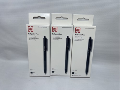#ad #ad TRU RED Ballpoint Retractable Pen Point 1.0mm Black 3 Boxes of 12 NEW $12.99