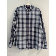 Wrangler Mens XL Plaid Button Down Shirt Long Sleeve Wrinkle Resist Cotton