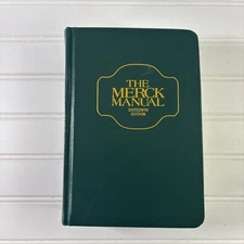 1992 The Merck Manual Sixteenth 16th Edition Thumb Indexed Green HC Book