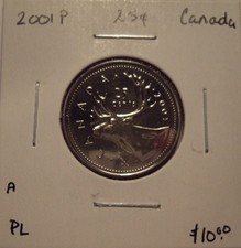 A Canada Elizabeth II 2001P 25 Cents - PL