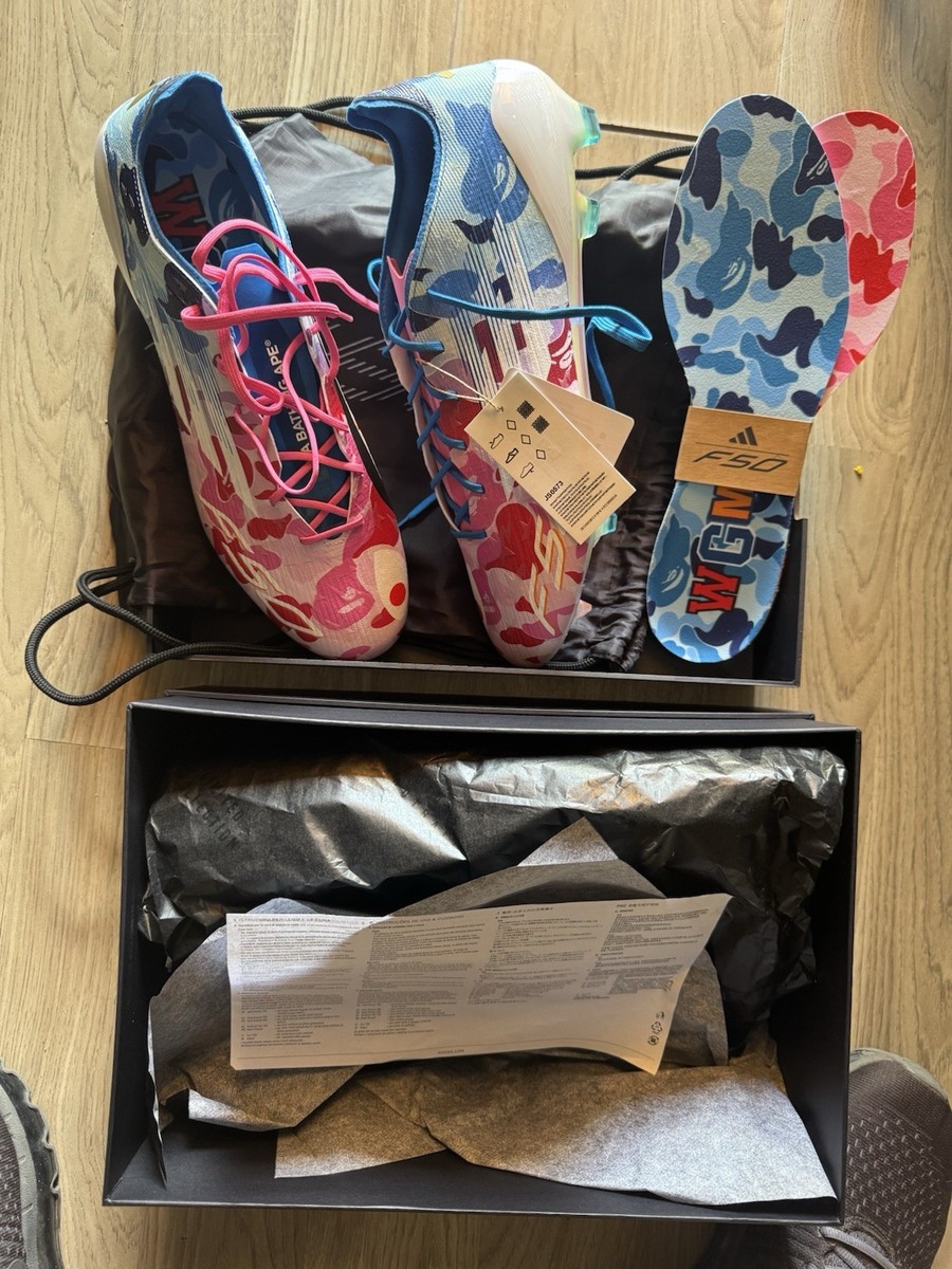 Size 12 - BAPE x adidas Adizero F50 Elite FG Pink for sale online