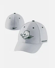 Nike Oregon Ducks Mascot UO White Dri-FIT Legacy 91 Swoosh Flex Hat 9388
