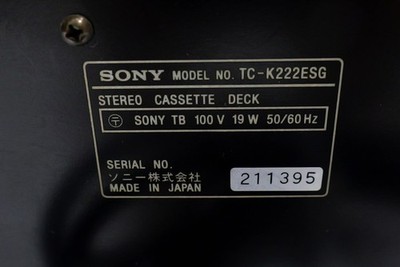 SONY TC-K222ESG 3-Head Stereo Cassette Deck Japan Used | eBay