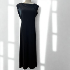 Banana Republic Black Maxi Dress M Sleeveless Boat Neck Stretch Jersey