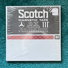 Scotch Magnetic Tape 111 1/4 Inch X 1200Feet 7 Inch Reel Standard Length Sealed
