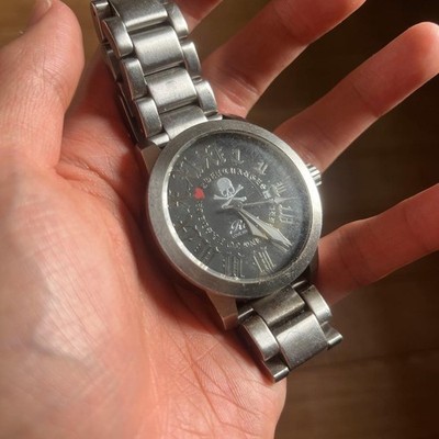 Roen Skull Dial Stainless Steel Watch Quartz 10ATM Water Resistant