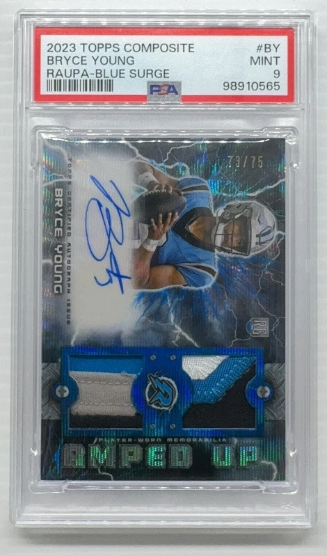 Bryce Young Topps Composite Resurgence Amped Up Patch Autographs #BY Blue Surge