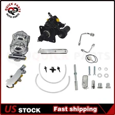 Hydraulic Power Brake Booster Chrome Master Disc Drum Kit Universal Hydrobooster