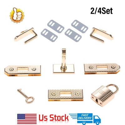 2/4 Sets DIY Craft Bag Purse Accessories Gold Clasp Lock Lock Button Type US