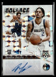 2023-24 Panini Mosaic Collage Autographs White Dereck Lively II RC Auto 08/25