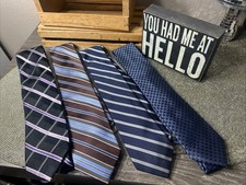 MICHAEL KORS LOT OF 4 Striped/Checked Designer Ties PreOwned EUC-MINT