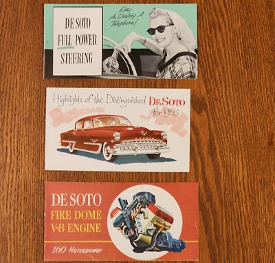 1953 DE SOTO LOT OF LITERATURE AND BROCHURES POWER STEERING V-8 ENGINE