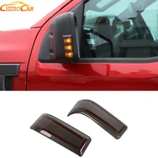 Smoked Black Rearview Mirror Side Turn Signal Light Cover Trim For Ford F150 21+