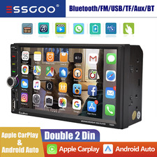 7" Double Din Car Stereo with Wireless Apple Carplay Android Auto Play FM Radio