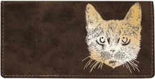 Tabby Cat Laser Engraved Leatherette Checkbook Cover