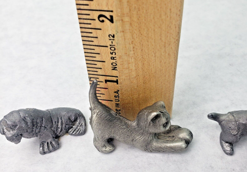 Lotto 5 statuine vintage in miniatura in peltro - 3 gattini 1 tricheco 1 elefante - Foto 14 di 14