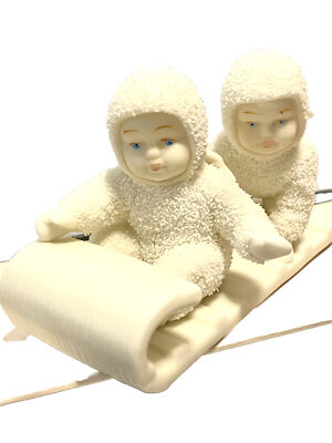Vtg 1987 Dept 56 Snowbabies Down The Hill We Go Retired Christmas Decor