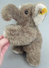 Steiff Floppy Kuschel Cuddle Elephant 1980s ID Button Tag Plush 25cm 10in Vtg