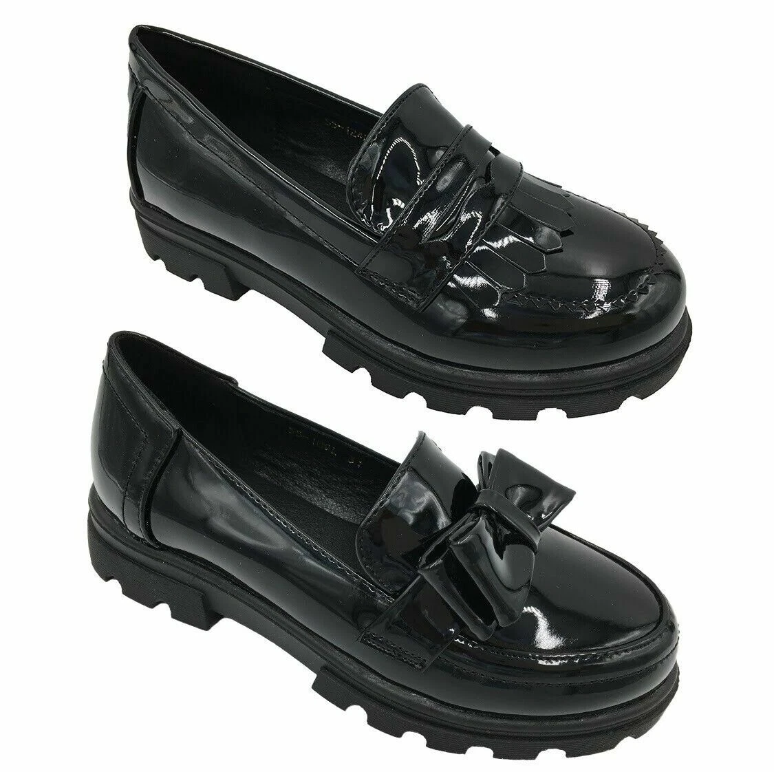 KIDS GIRLS BABIES INFANT SHOES PATENT BLACK LOAFERS FORMAL CASUAL NEW | eBay