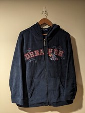 Vintage Y2K Winnie the Pooh Eeyore Dreamer Disney Blue 1X Full Zip Fleece Hoodie