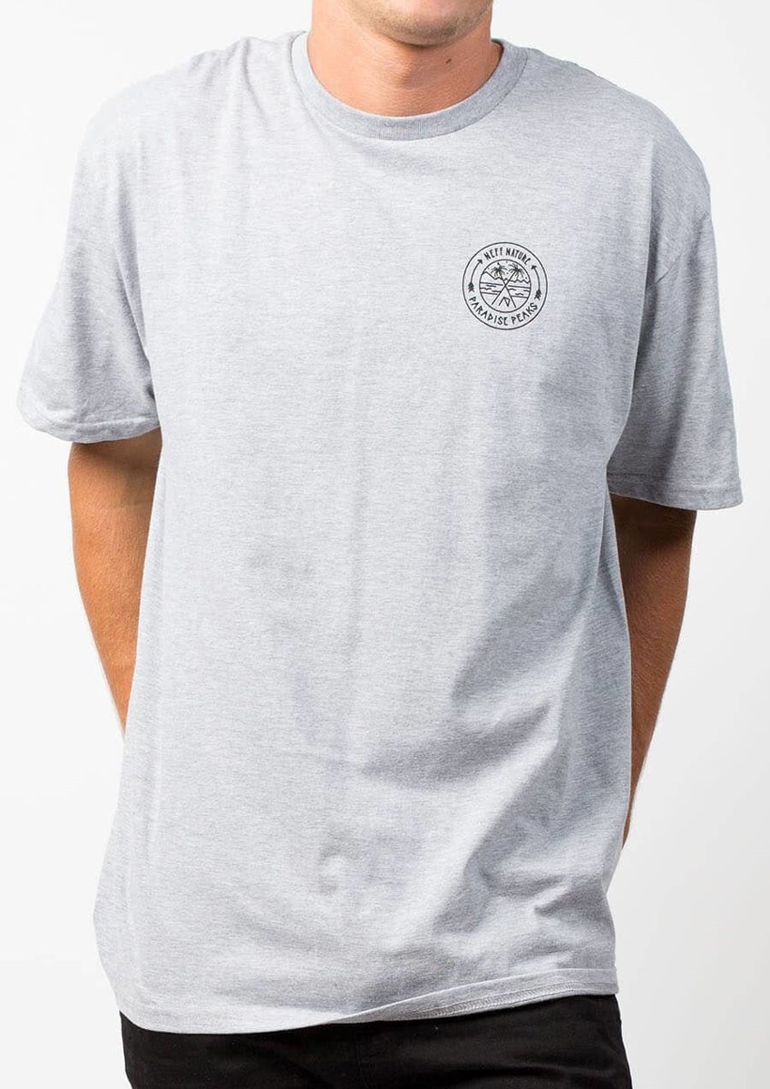 Футболка Neff Paradise Palms Tee мужская большого размера спортивная Вересково-серая Новая 3090₽