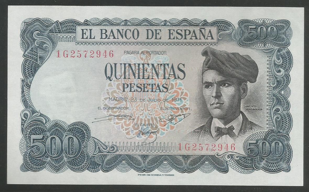 Spain P-153 500 Pesetas 1971 (1973) Unc