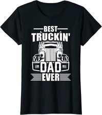 Best Truckin Dad Ever Truck Driver Father's Day Ladies' Crewneck T-Shirt