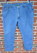 Vintage L.L. Bean Men's 42x32 Blue Jeans Fleece Lined Green Made in USA